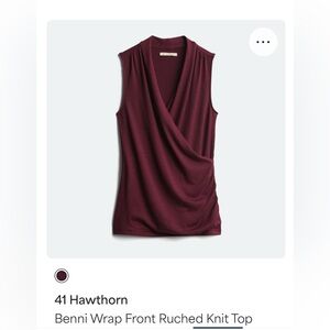 NEW 41 Hawthorn Burgundy Sleeveless Wrap Top 
Size Small